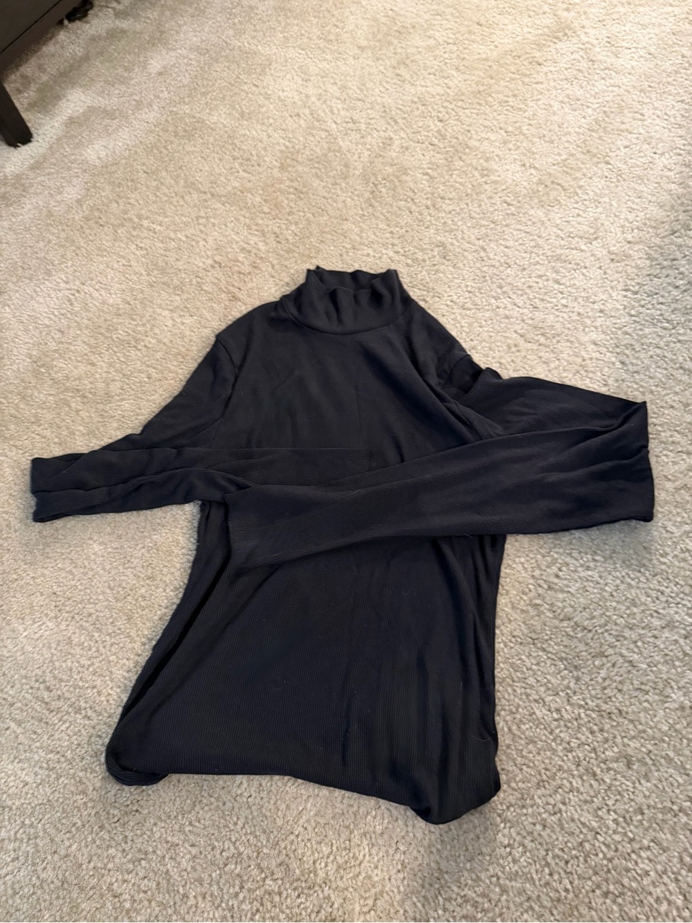 A&F essentials black soft turtleneck